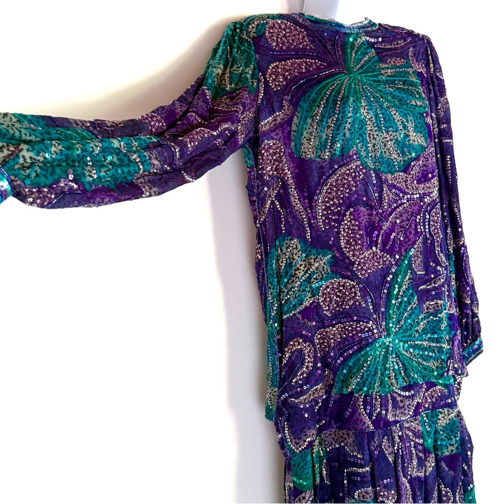 Judith Ann Creations Vintage Retro 1950s 1960s 1980s Drop Waist Sequin Dress